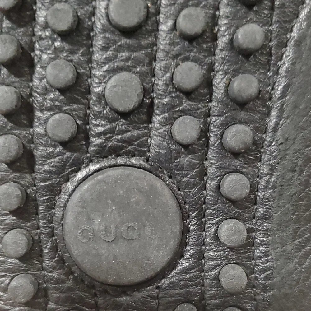 Gucci Black Leather Moccasins with Silver Detail - Picture 7 of 16